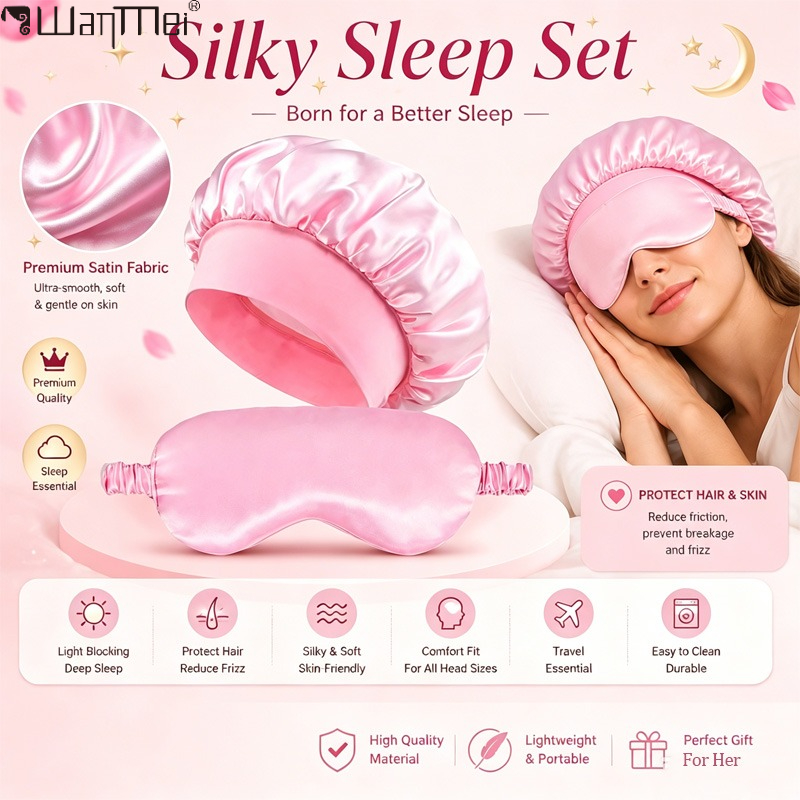 Hair Care Set - ﻿ Saten Bone Uyku Göz Maskesi